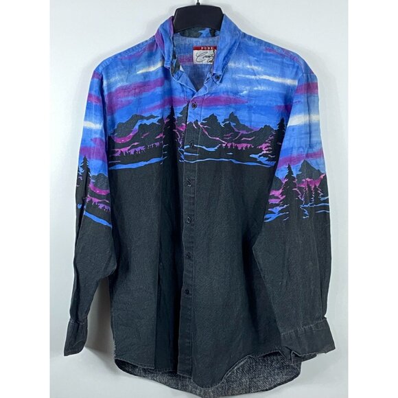 Pure Country Other - Vintage Pure Country Mountain Scenery Button Up L/S Western Shirt E242